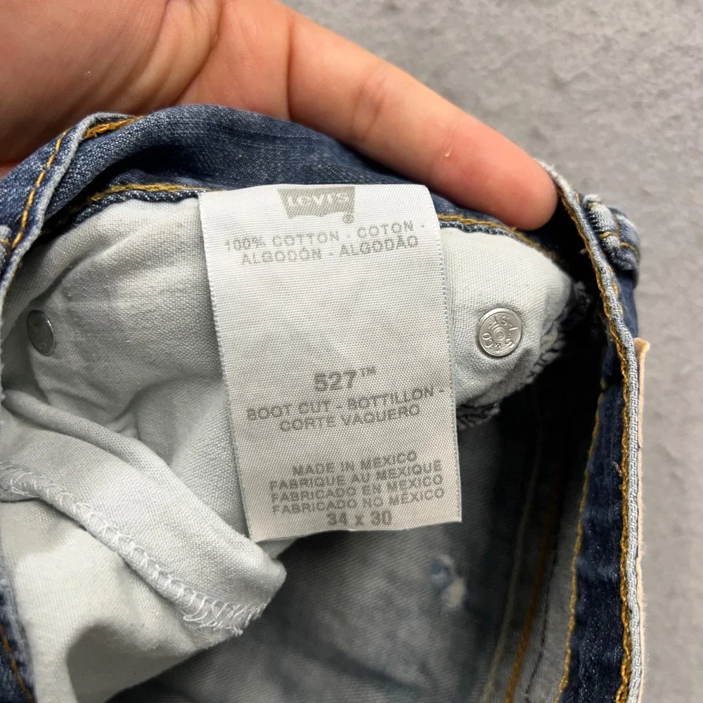 Levis 527 Slim Bootcut Jeans Mens‎ 34x30 Blue Denim Pants 100% Cotton 1630